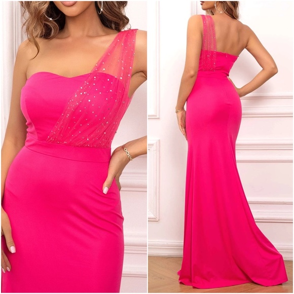 Luxurious One Shoulder Evening Formal Wedding Dress - Picture 8 of 8